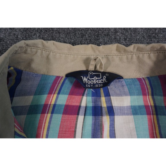 Vintage Woolrich Jacket Mens Large Khaki Harrington Full Zip Preppy Casual - Picture 3 of 9